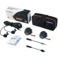 Comica Audio CVM-D02 Dual Omnidirectional Lavalier Microphones for DSLR Cameras