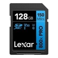 Lexar Professional 800X 128GB U3 V30 SDXC Memory Card – 150MB/s High
